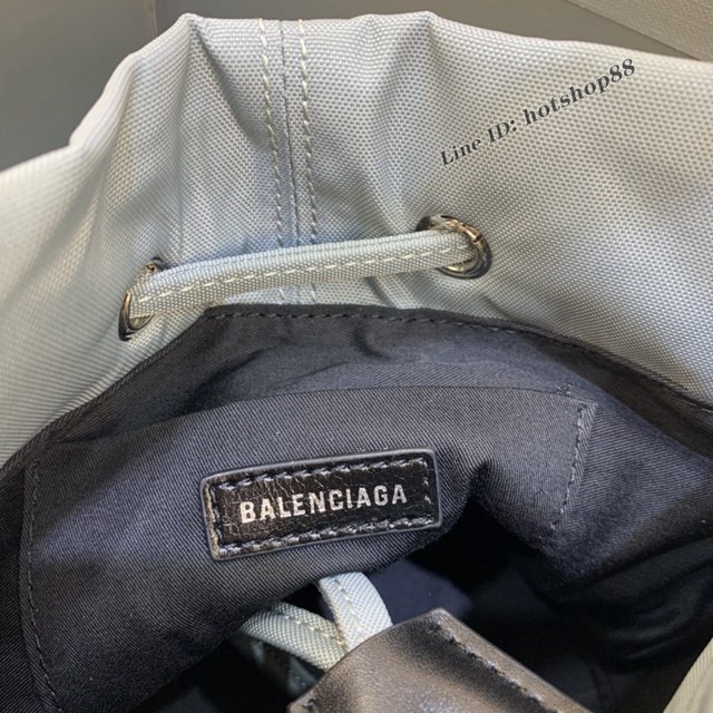 Balenciaga專櫃爆款Balen超輕水桶包 巴黎世家淺灰帆布手提包 fyj1499